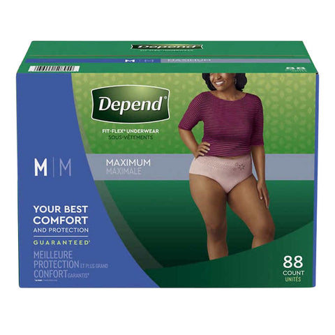 $13 OFF - Depend Women's Maximum Absorbency Underwear Medium, 88 units