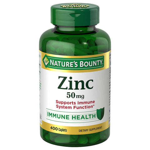 Nature's Bounty Chelated Zinc 50mg, 400 Tablets