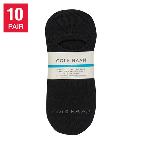 Cole Haan Black liner socks 4 - 10, 10 Units