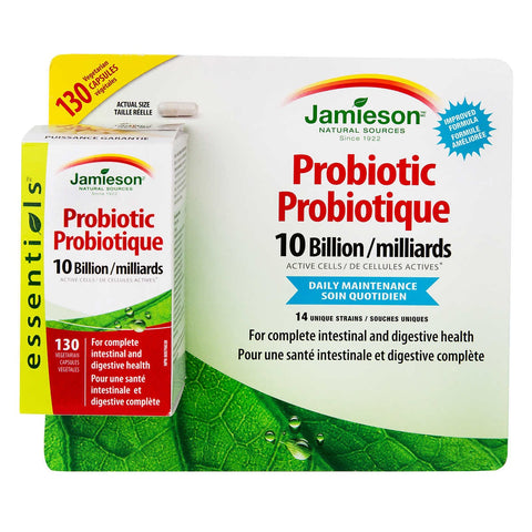 Jamieson™ Probiotic – 14 Strain – 10 Billion Active Cells, 130 capsules