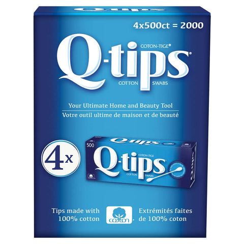 $4 OFF - Q-tips Cotton Swabs, 4 x 500 swabs