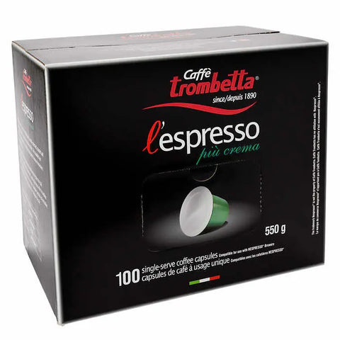 Cafe Trombetta Piu Crema Espresso, 100 cups
