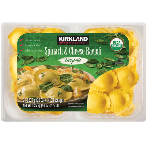 Kirkland Organic Spinach & Cheese Ravioli, 2 x 624 g