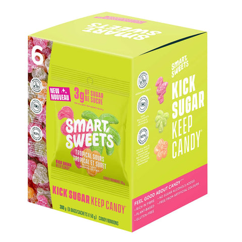 Smart Sweets Tropical Sours, 6 x 50 g
