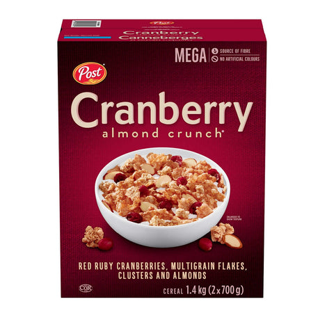 $2 OFF - Post Cranberry Almond Crunch Cereal, 2 x 700 g