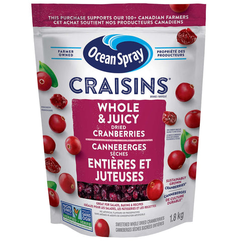 $3 OFF - Ocean Spray Craisins Dried Cranberries, 1.8 kg