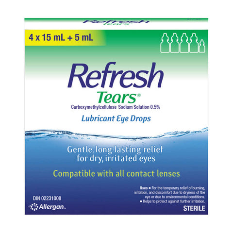 $4 OFF - Allergan Refresh Tears Lubricant Eye Drops, 4 x 16 mL