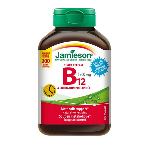 $5 OFF - Jamieson B12 Timed Release 1200 mcg, 200 tablets