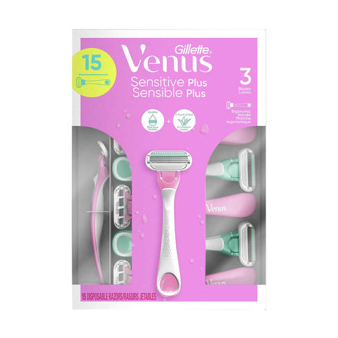 Gillette Venus Sensitive Women's Disposable Razors, 15 pack