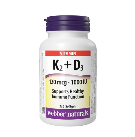 webber naturals Vitamin K2 + D3 , 220 Tablets