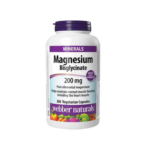 $6 OFF - webber naturals Magnesium Bisglycinate 200mg, 300 capsules