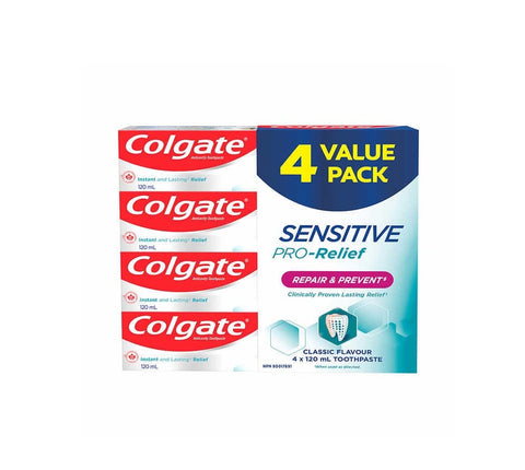 Colgate Sensitive Pro-Relief Repair and Prevent Toothpaste, 4 x 120 ml