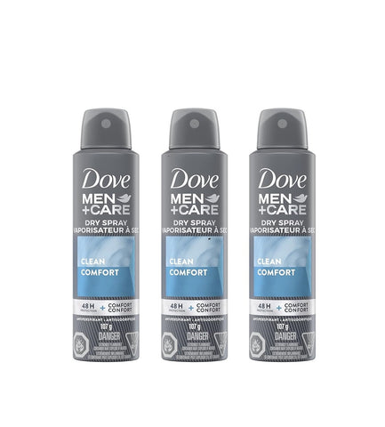 Dove Men+Care Antiperspirant Spray, 3 x 107 g
