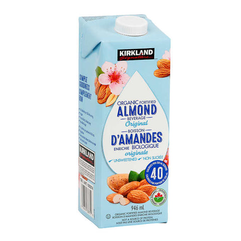Kirkland Signature Organic Almond Beverage Original, 6 x 0.9 L