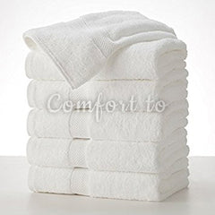 Grandeur Hospitality Bath Towels , 100% Cotton, 6 Pack, White, 5 towels