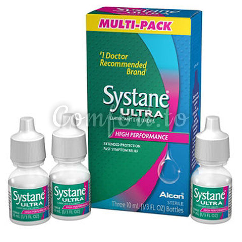 Systane Ultra Lubricant Eye Drops, 3 x 10 mL
