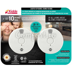 Kidde 10-Year Battery-Operated Worry-Free Talking Combination Alarm 2-Pack, 2 units