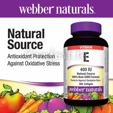 Webber Naturals Vitamin E, 400Iu, 300 softgels
