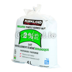 Kirkland Signature Organic 2% Partly Skimmed Milk, 3 x 1.3 L