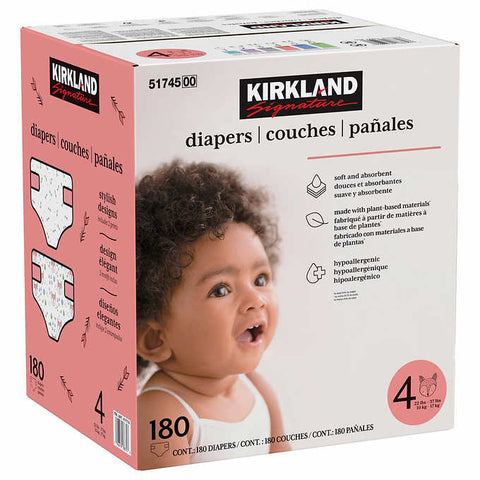 Kirkland Signature Diapers Size 4, 198 units