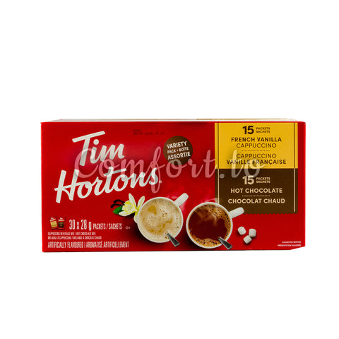 Tim Hortons Hot Chocolate & French Vanilla Cappucino, 30 x 28 g