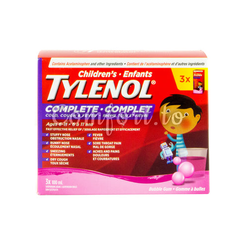 Tylenol Complete Children Ages 6-11, 3 x 100 mL