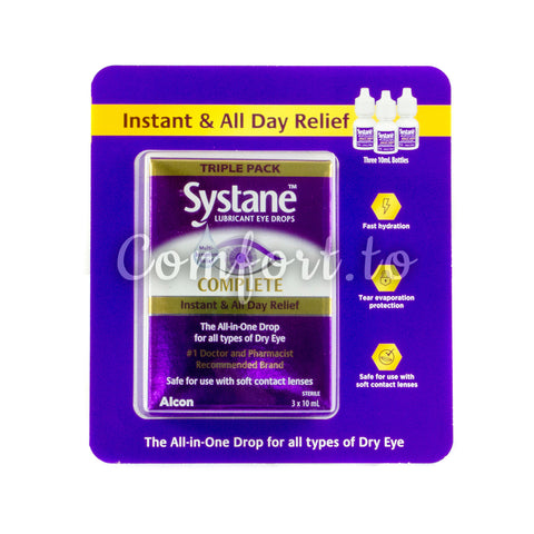 Systane Complete Instant All Day Relief, 3 x 10 mL