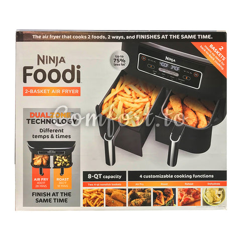Ninja Foodi 2 Basket Air Fryer Dualzone Technology 8QT, 1 unit