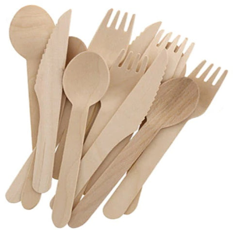 $4 OFF - Wooden Assorted Cutlery, 360 pieces