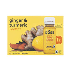 Organic Dose Ginger and Tumeric, 12 x 60 ml