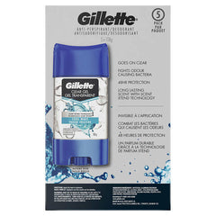 $3.5 OFF - Gillette Clear Gel Antiperspirant and Deodorant, 5 x 108 g