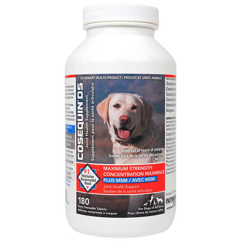 Cosequin DS Maximum Strength Plus MSM Joint Health Supplement for Dogs , 180 units