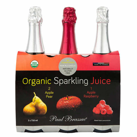 $2 OFF - Paul Brassac Organic Sparkling Juices, 3 x 750 mL
