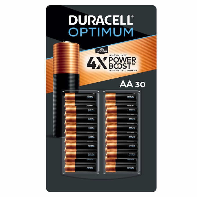 $6 OFF - Duracell Optimum AA Batteries with Power Boost Ingredients, 30-count, 30 pack