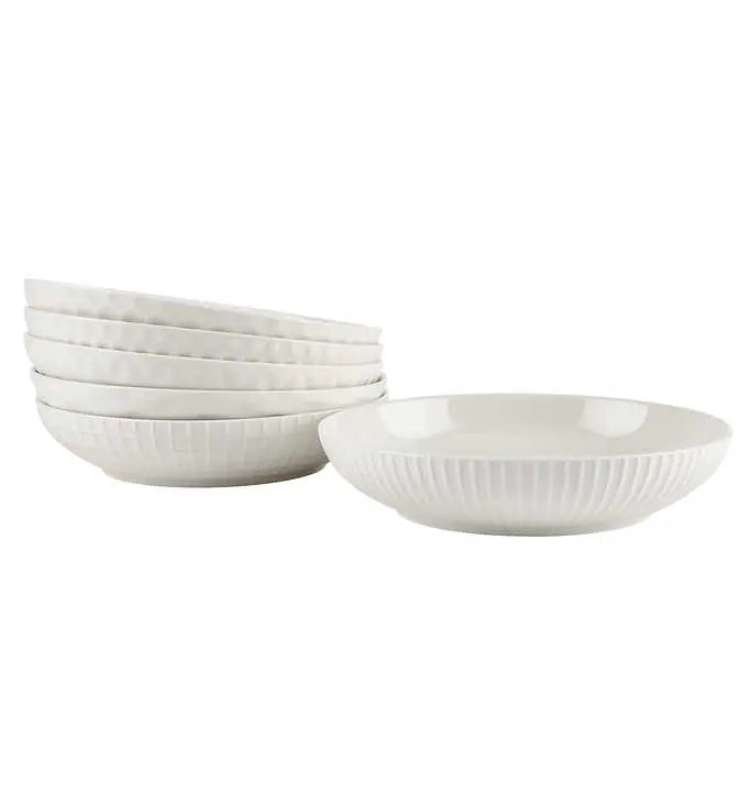 TRUDEAU Porcelain Dinner Bowls, 6 piece