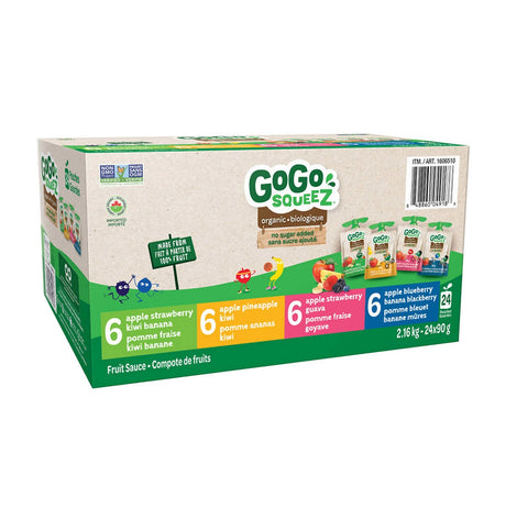 GoGo SQUEEZ Organic Exotic Fruit Sauce Variety Pack, 24 x 90 g