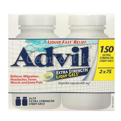 Advil Extra Strength Liqui–Gels 400Mg, 2 x 75 tablets