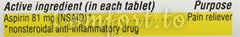 Kirkland Low Dose Aspirin 81 mg, 365 tablets