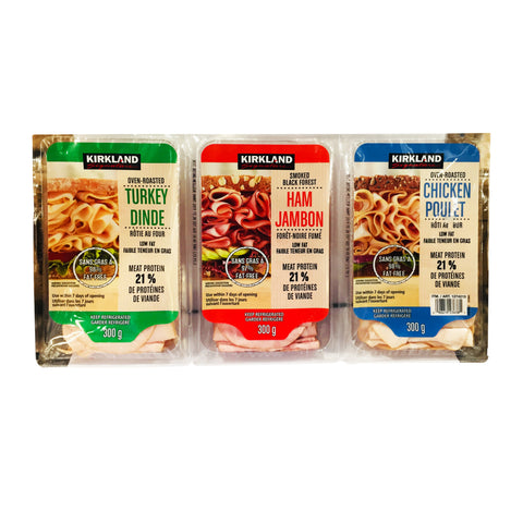 Kirkland Sliced Meat Turkey Chicken & Ham, 3 x 300 g