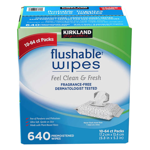 Kirkland Moist Flushable Wipes , 640 wipes