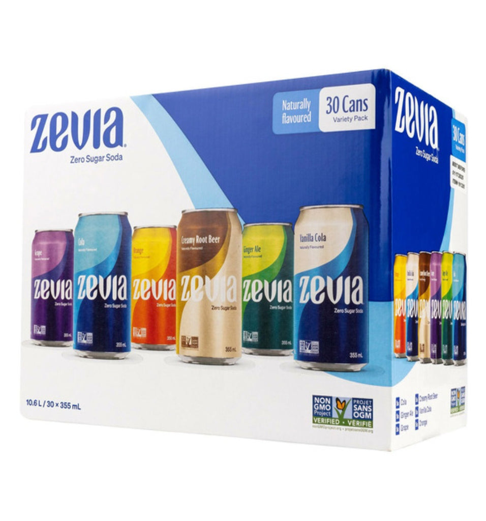 Zevia Zero Sugar Variety Pack, 30 x 355 mL