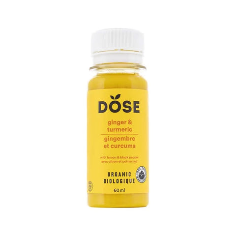 Organic Dose Ginger and Turmeric, 12 x 60 ml