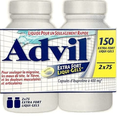 Advil Extra Strength Liqui–Gels 400Mg, 2 x 75 tablets