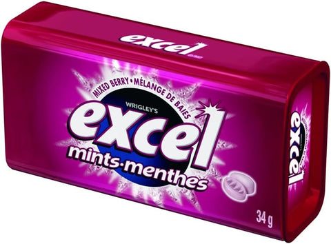 Excel Mixed berry Mints, 8 x 34 g