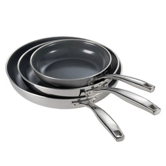 Tramontina Stainless Steel with Ceramic Non-stick Skillet, 3 skillets