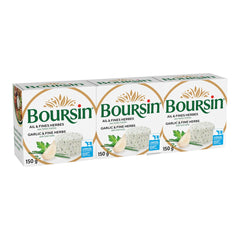 Boursin Garlic and Fine Herbs Cheese, 3 x 150 g