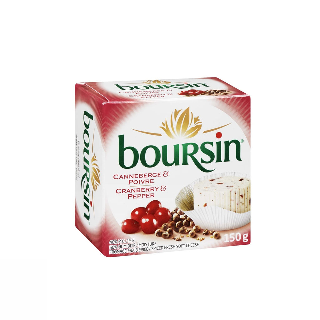 Boursin Cranberry & Pepper Cheese, 3 x 150 g