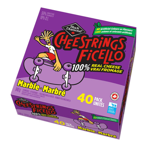 $3 OFF - Black Diamond Marble Cheestrings, 40 sticks