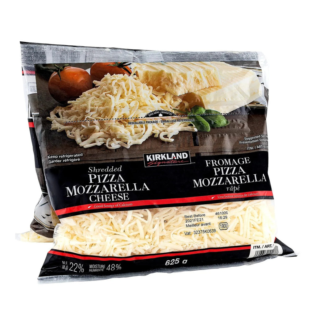 $4 OFF - Kirkland Signature Shredded Pizza Mozzarella Cheese, 2 x 625 g