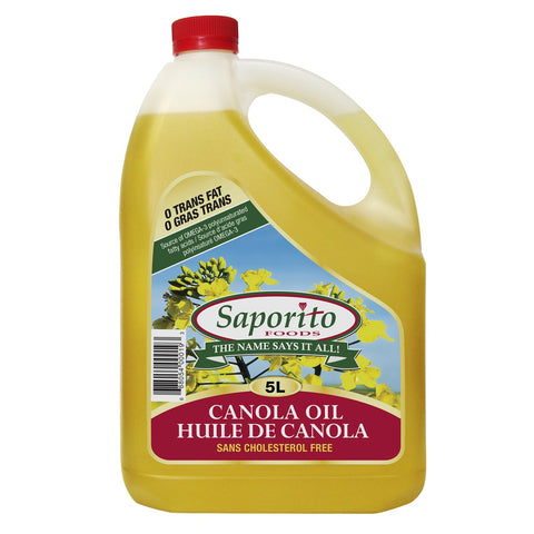 Saporito Cholesterol Free Canola Oil, 5 L